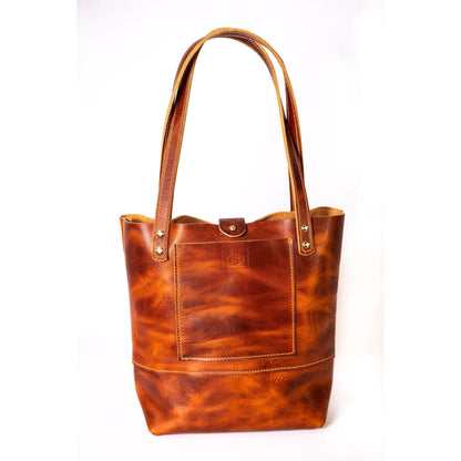 Leather Tote Bag in English Tan