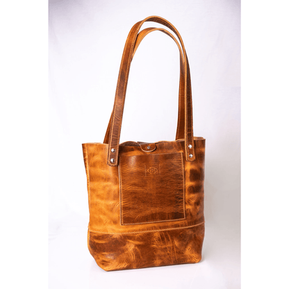 Grayson Travel Tote - Horween Dublin Leather in Brown Nut - Bluetross Golf