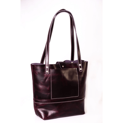 Grayson Travel Tote - Horween Cavalier Leather in Plum - Bluetross Golf