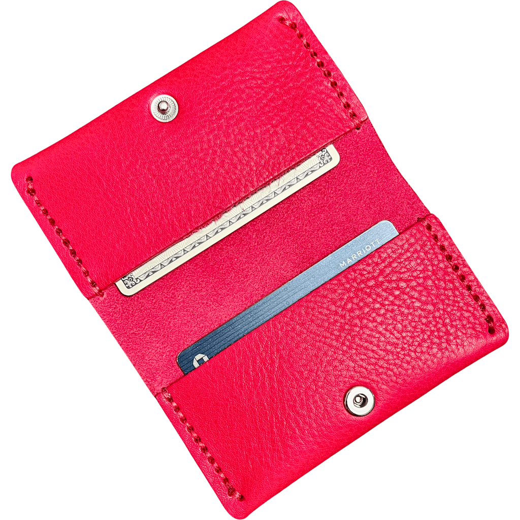 Fuchsia Card Wallet Open