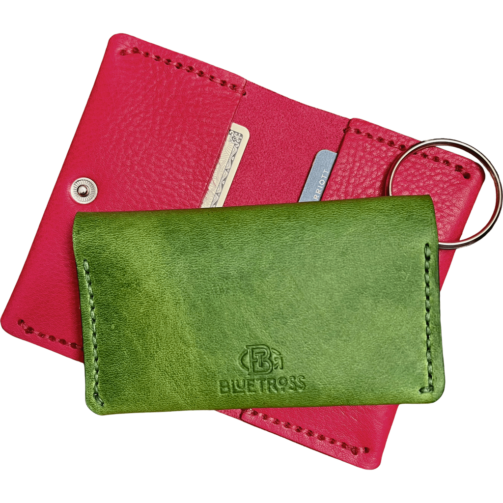 Open Fuchsia & Closed Green  Card Wallets