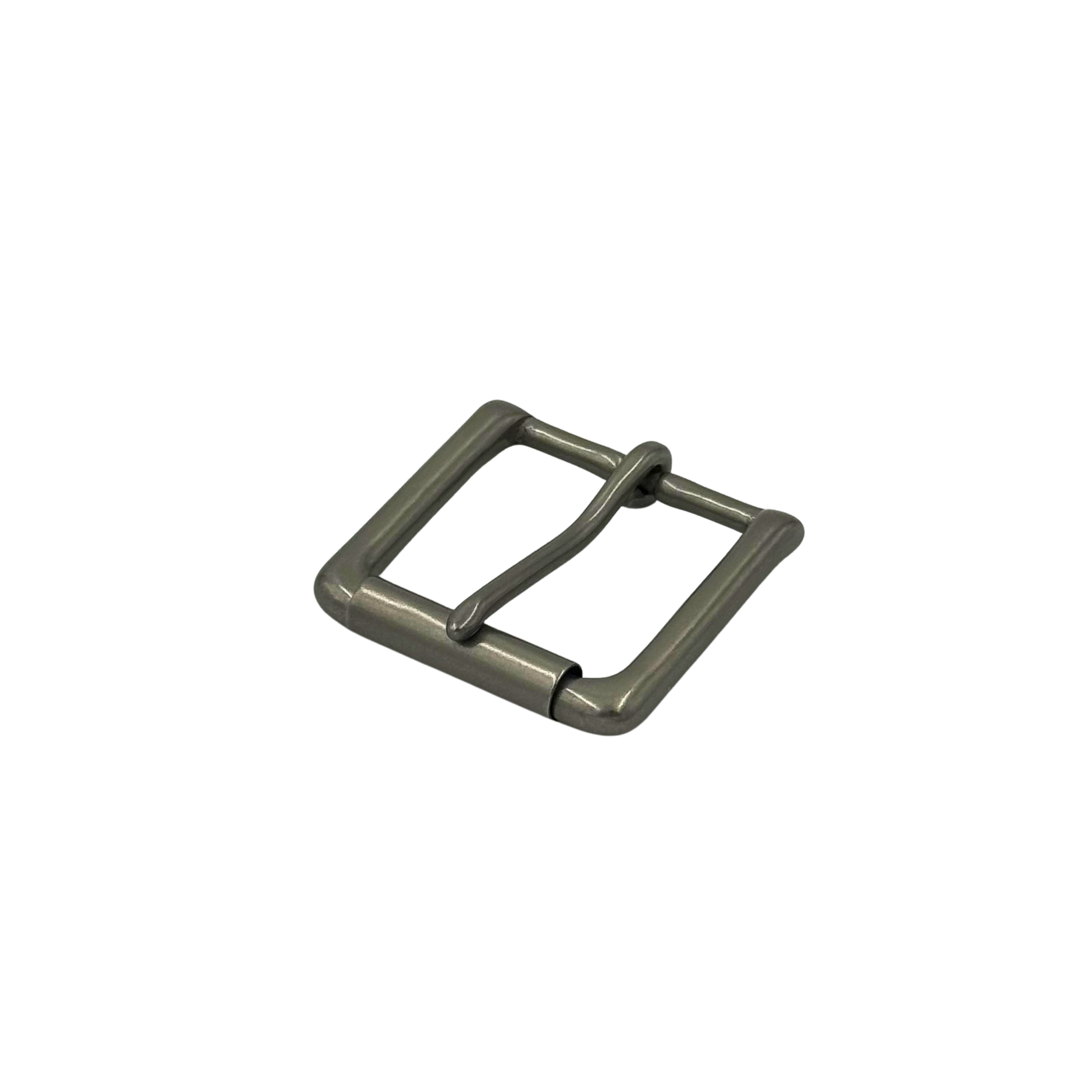 Solid Brass Roller Heel Bar Belt buckle in Matte Nickel Finish