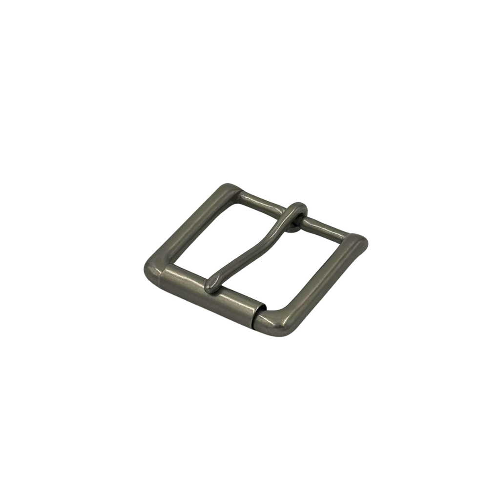 Solid Brass Roller Heel Bar Belt buckle in Matte Nickel Finish