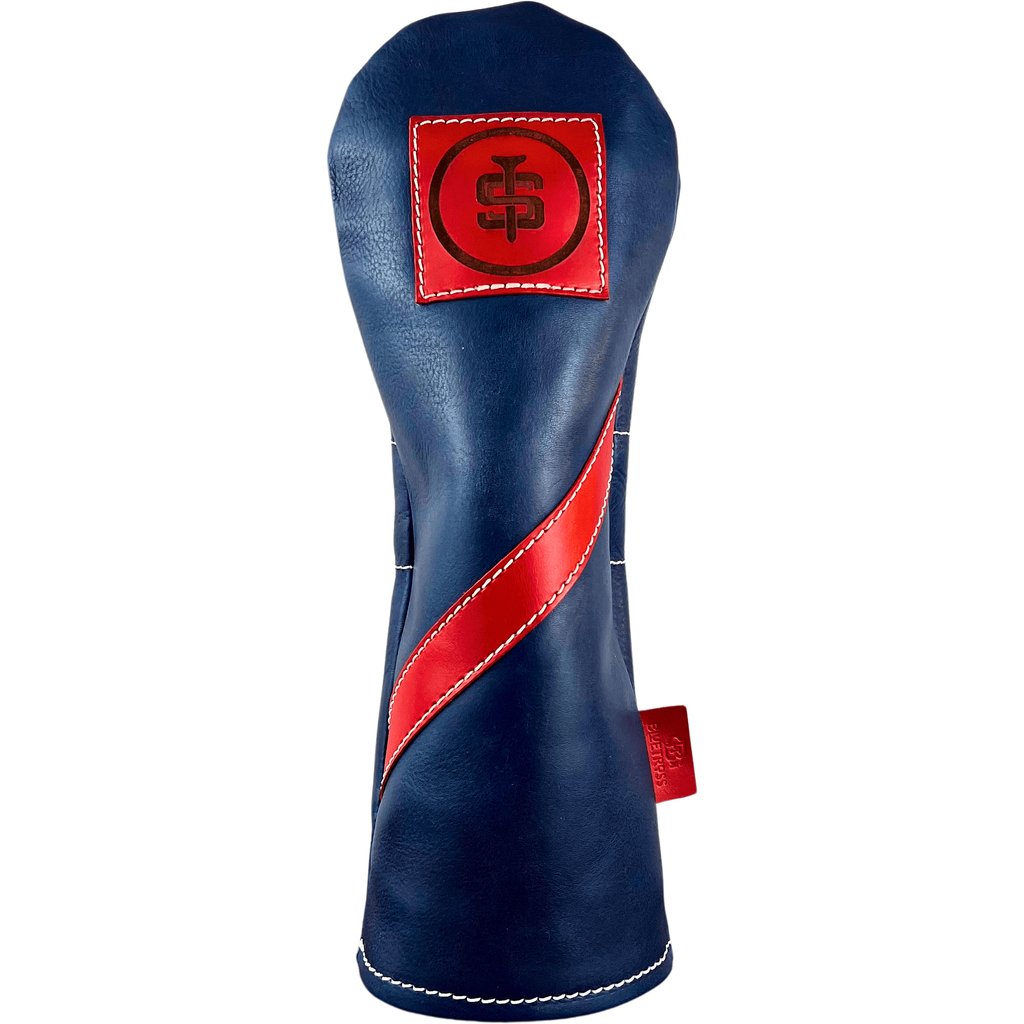 Custom Navy & Red Italian Leather Headcover
