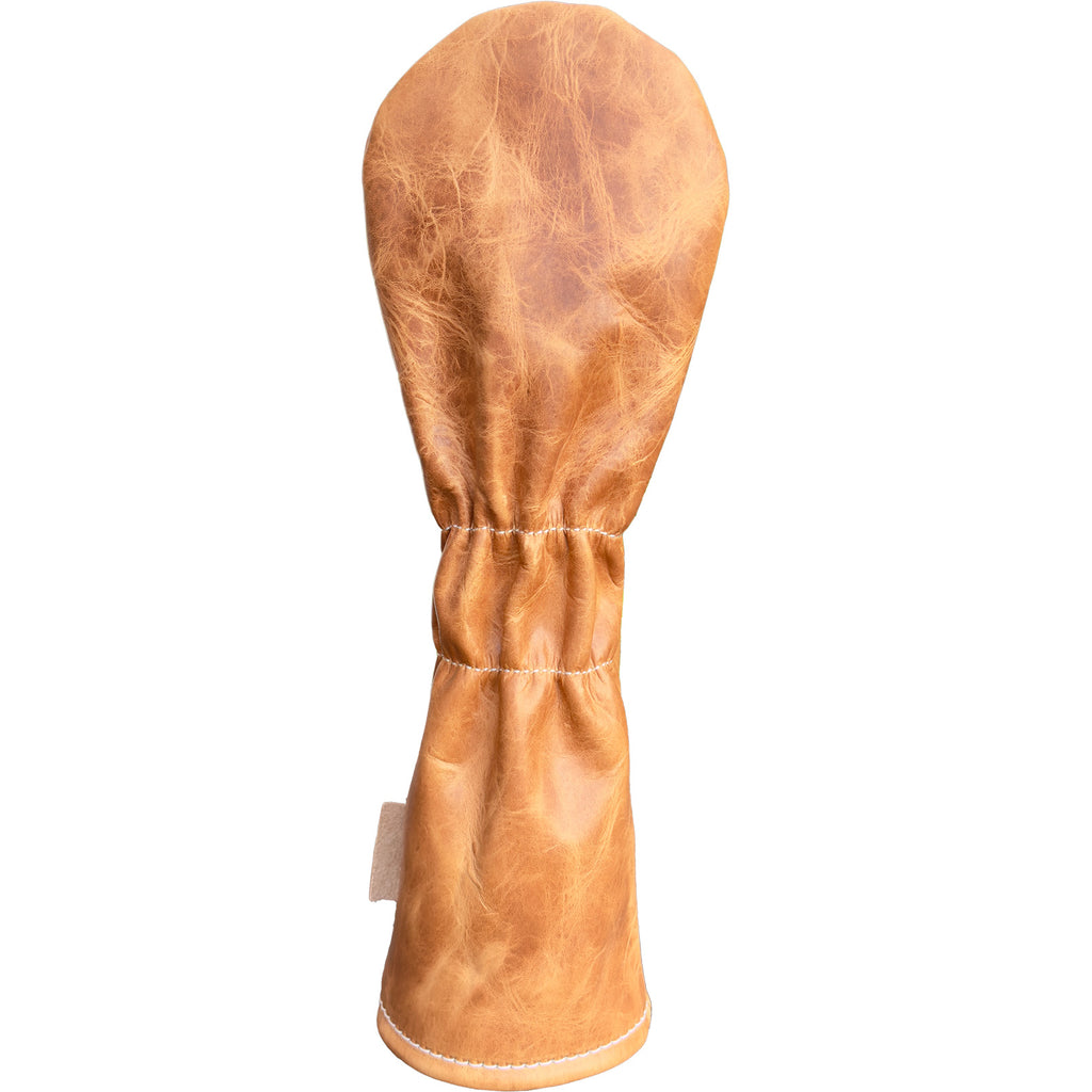 The Mark aka The Streaker in Horween Dublin Natural Fairway headcover handcrafted in Charleston, SC Made in the USA back view.