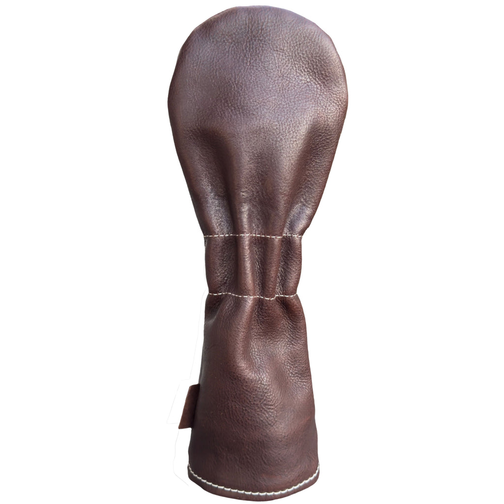 The Mark aka The Streaker driver headcover in castagna chocolate brown handcrafted in Charleston, SC back view
