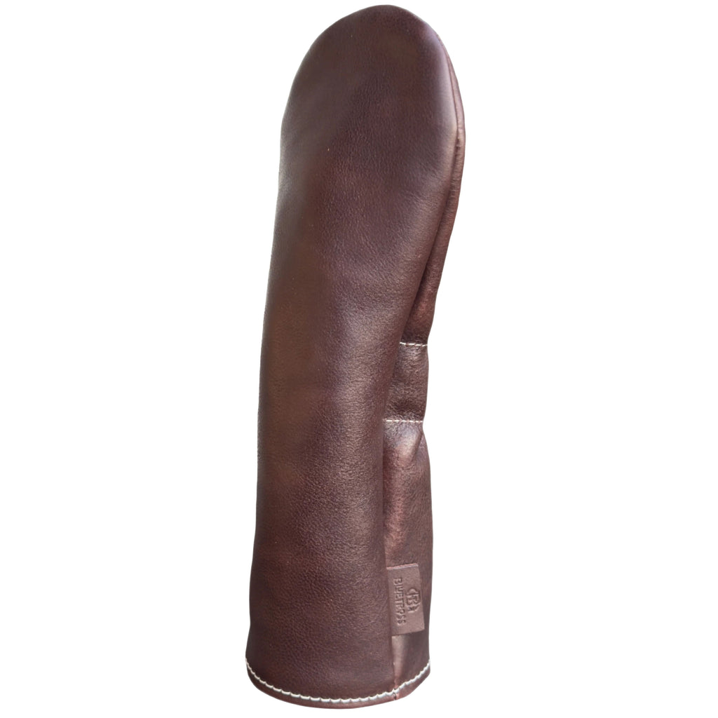 The Mark aka The Streaker driver headcover in castagna chocolate brown handcrafted in Charleston, SC side view