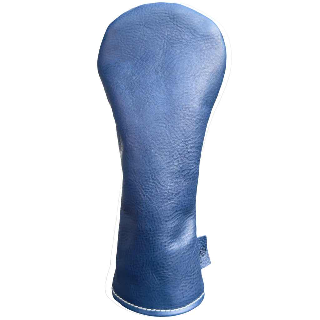 The Mark aka The Streaker driver headcover in cobalt navy handcrafted in Charleston, SC front view