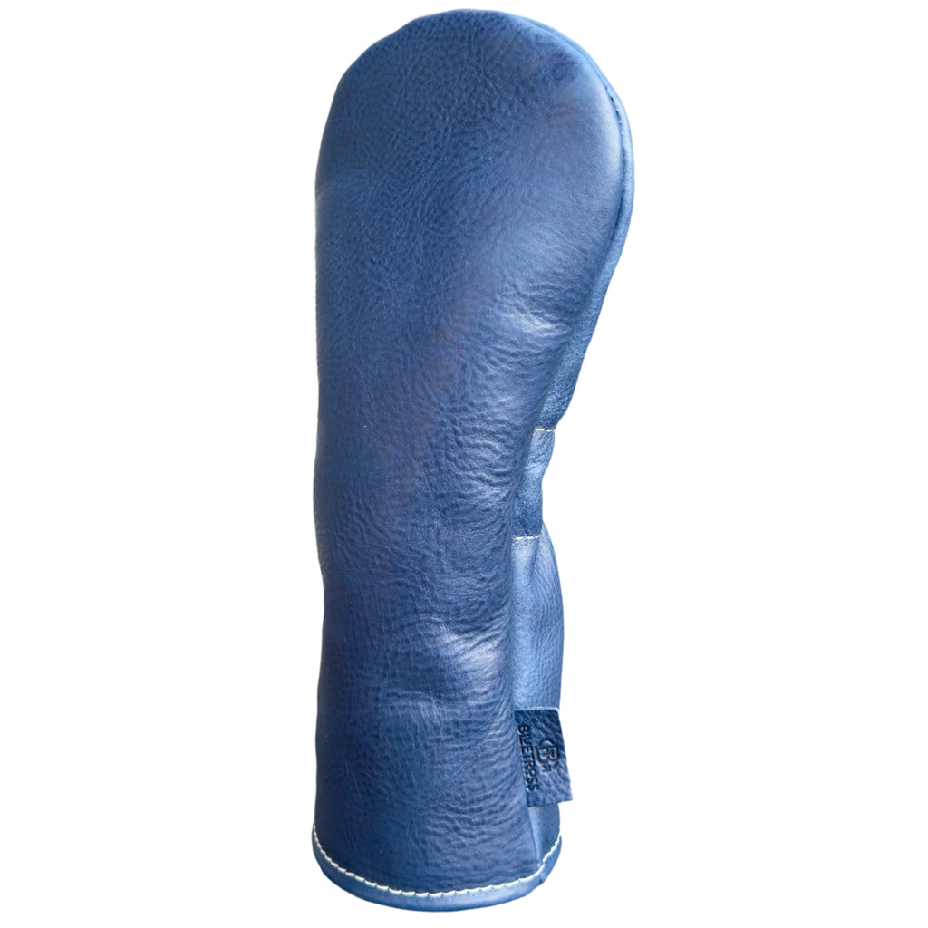The Mark aka The Streaker driver headcover in cobalt navy handcrafted in Charleston, SC side view