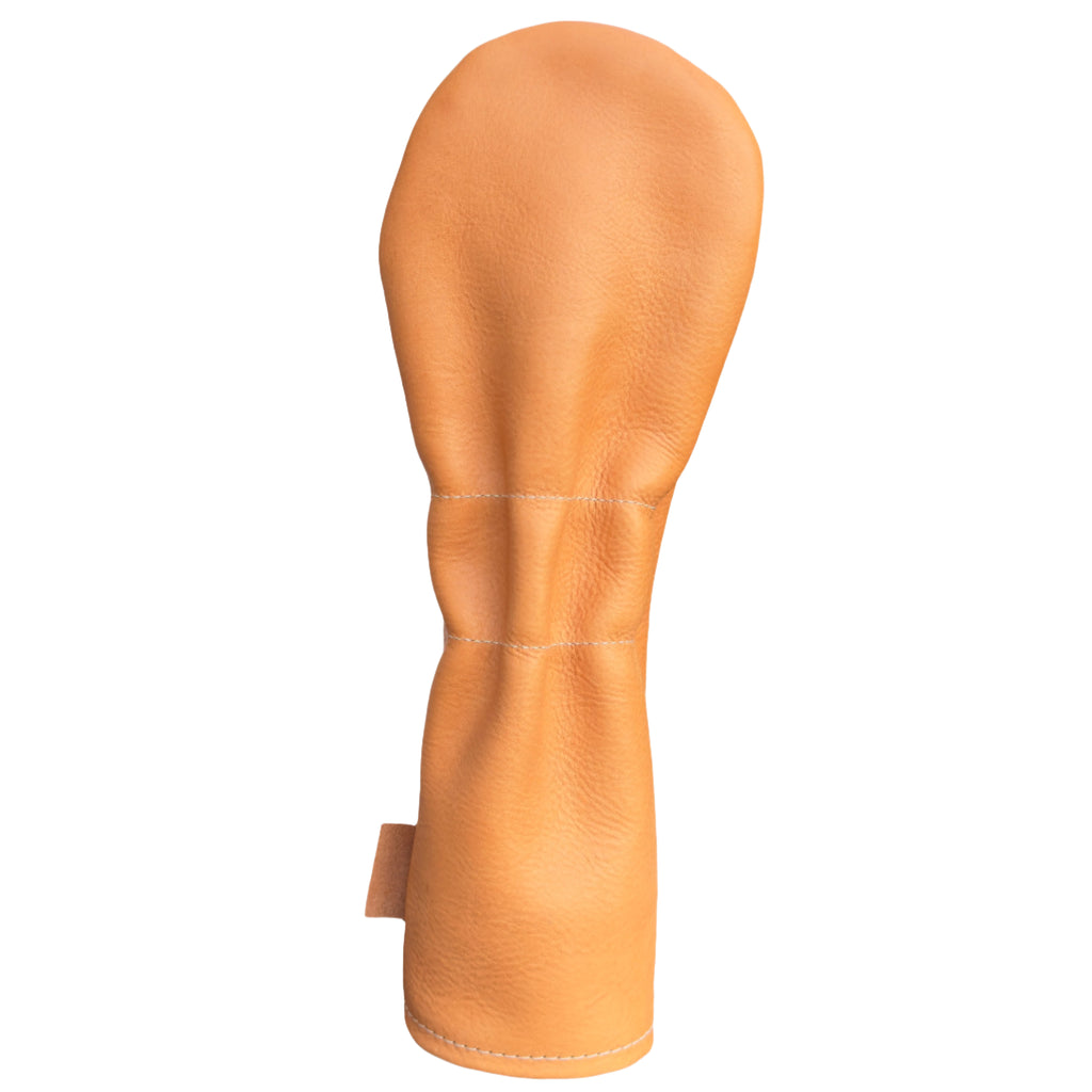 The Mark aka The Streaker driver headcover in natual handcrafted in Charleston, SC back view