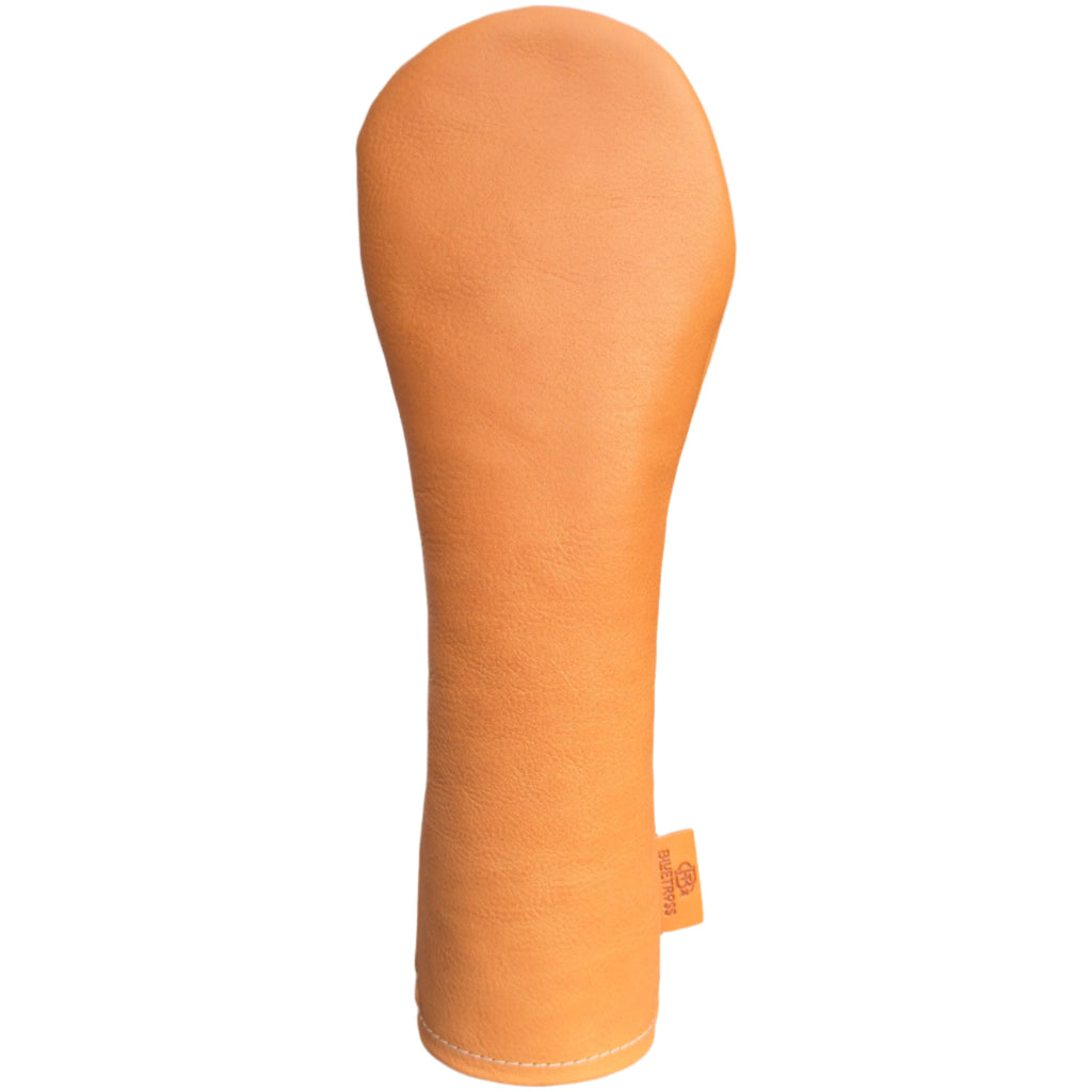 The Mark aka The Streaker in Italian Vachetta Box Leather Fairway headcover handcrafter in Charleston, SC Made in the USA front view
