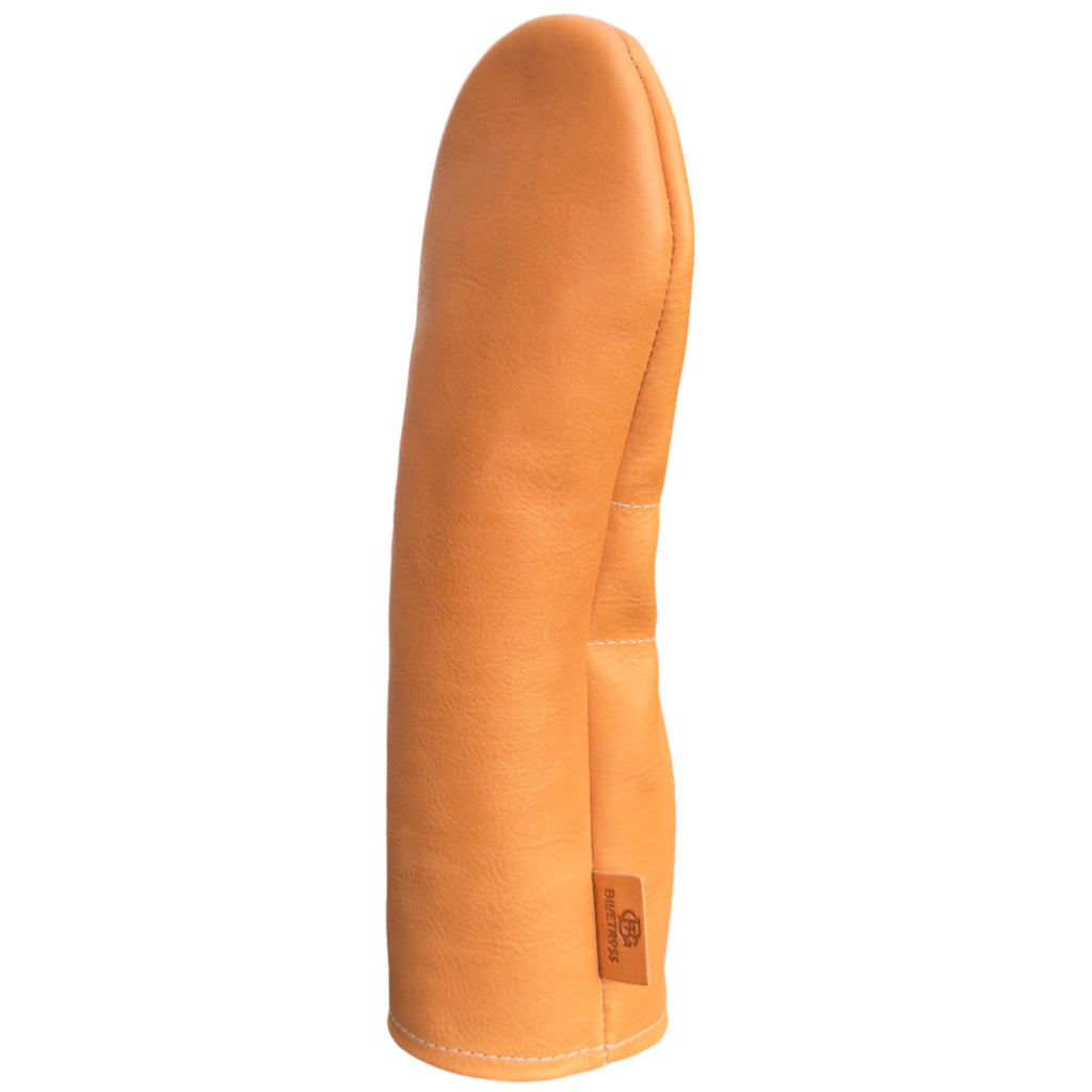 The Mark aka The Streaker driver headcover in natural handcrafted in Charleston, SC side view