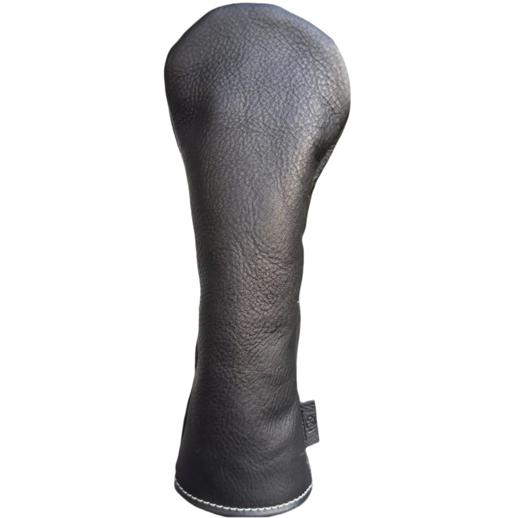 The Mark aka The Streaker driver headcover in nero black handcrafted in Charleston, SC front view