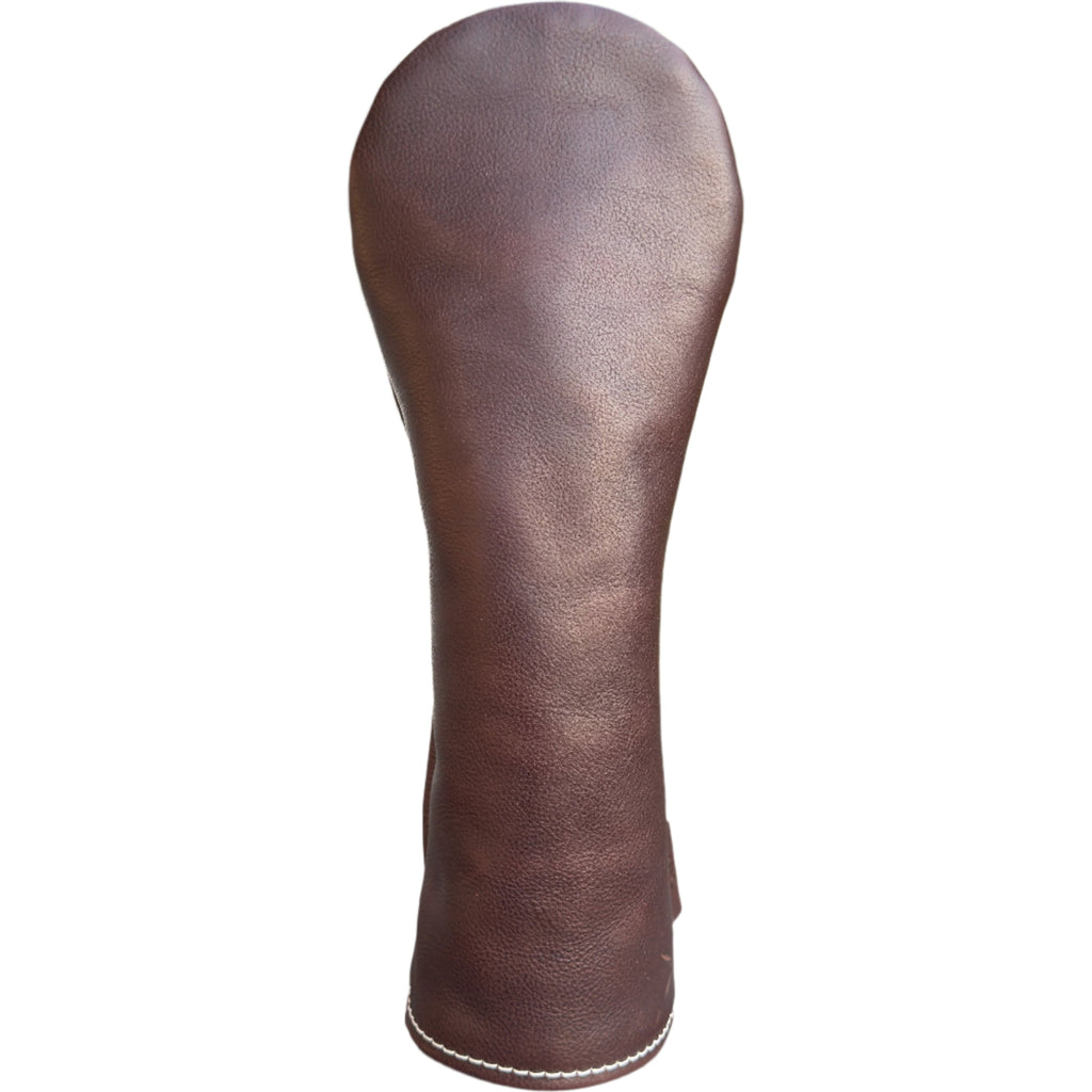 The Mark aka The Streaker driver headcover in castangna chocolate brown handcrafted in Charleston, SC front view