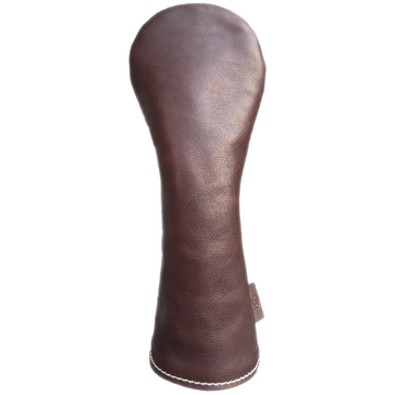The Mark aka The Streaker in Italian Vachetta Box Leather in Castagna Chocolate Brown Fairway headcover handcrafted in Charleston, SC Made in the USA front view