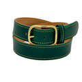 Fairway Signature Belt in premium Italian leather, vibrant green color with handcrafted stitching and a classic buckle.